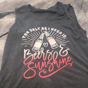 Graphic Sleeveless Top - Dark Grey